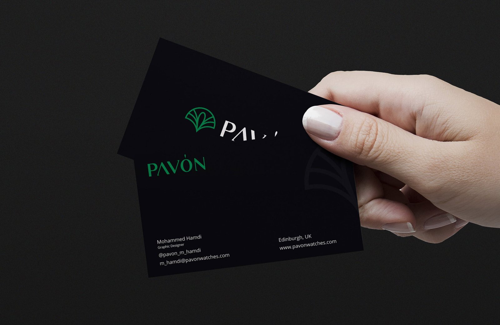 Pavon Watches business card design
