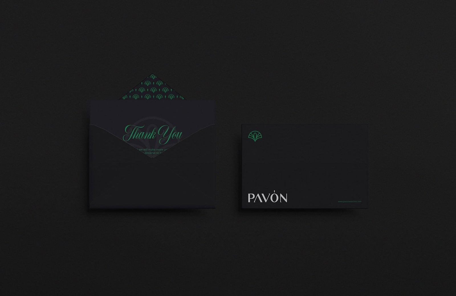 Pavon Watches envelope graphic design