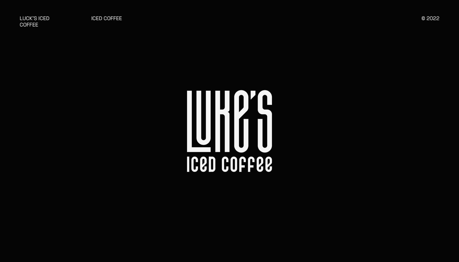 tall logotype design for luke's iced coffee