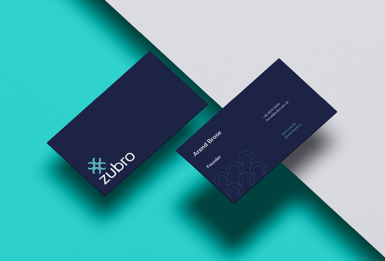dark blue business card design front and back