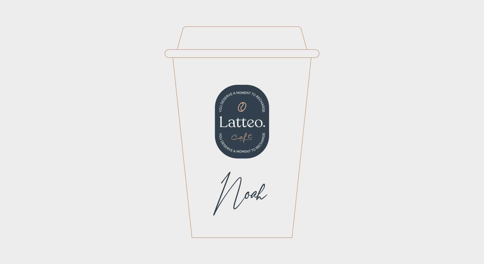 Latteo cafe coffee cup design