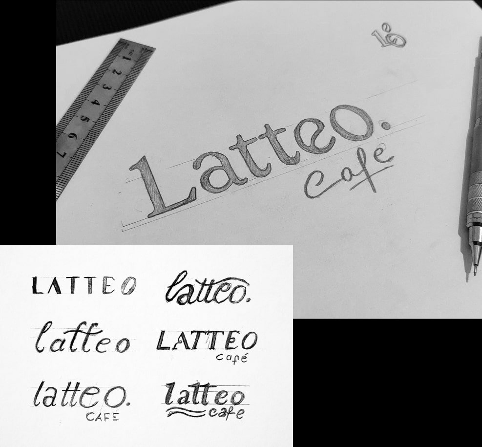 logotype exploration sketches