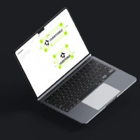 Overtonez Brand Guidelines Template Logo safe space page on a laptop screen