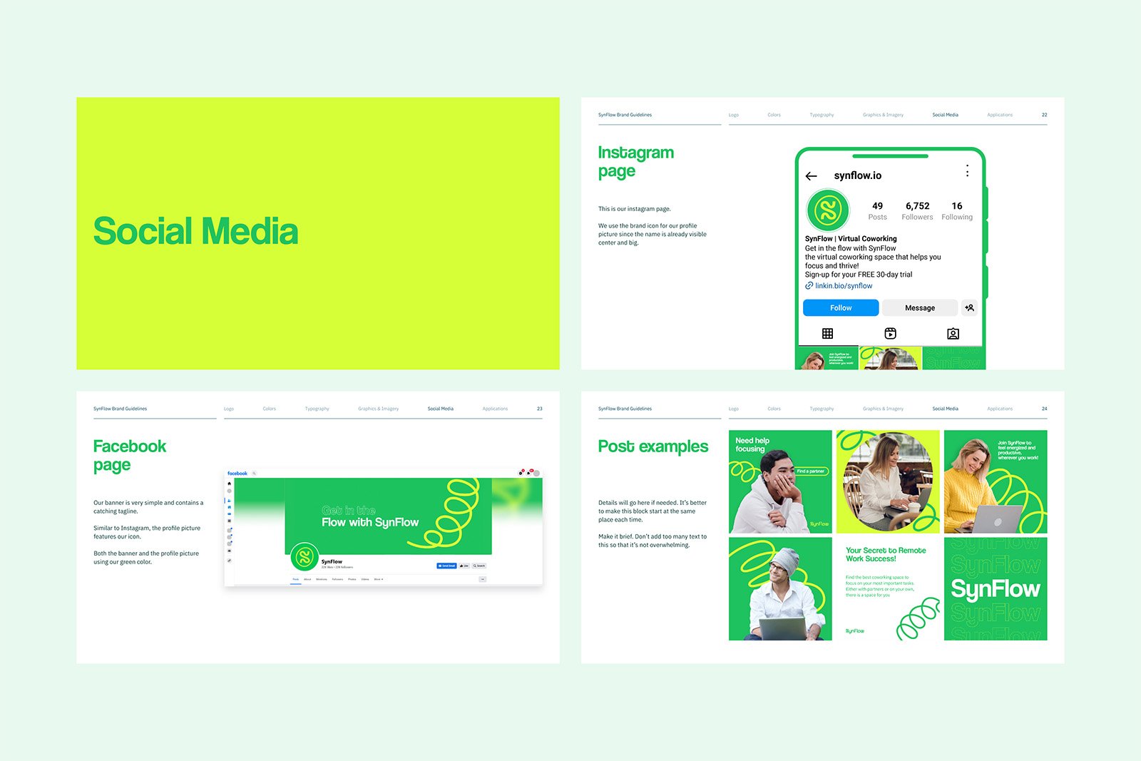 Synflow Fun Brand Guidelines Template Social Media Pages