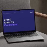 werk brand guide template on a laptop mockup