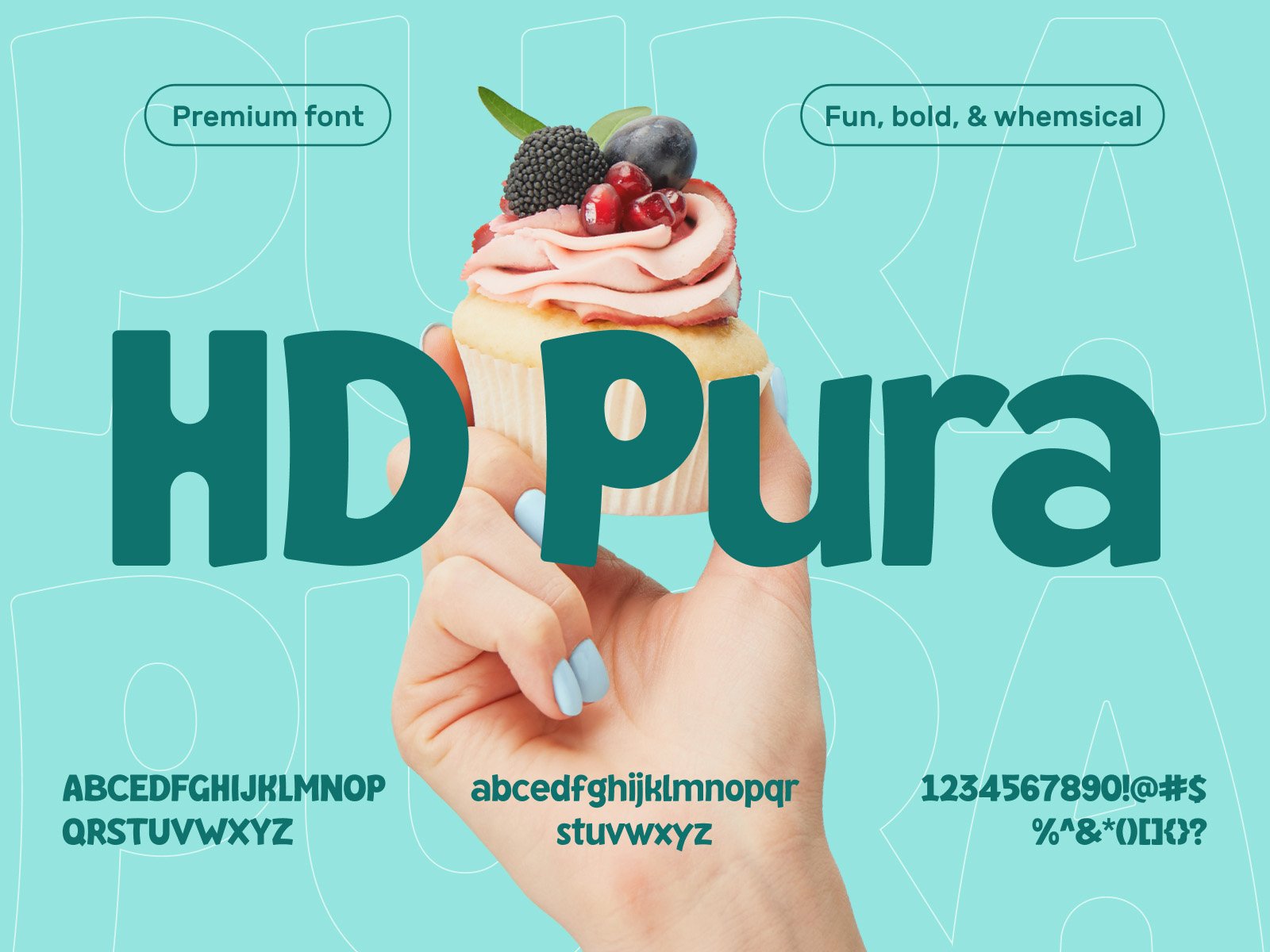 HD Pura Font. A fun, bold, and whemsical font