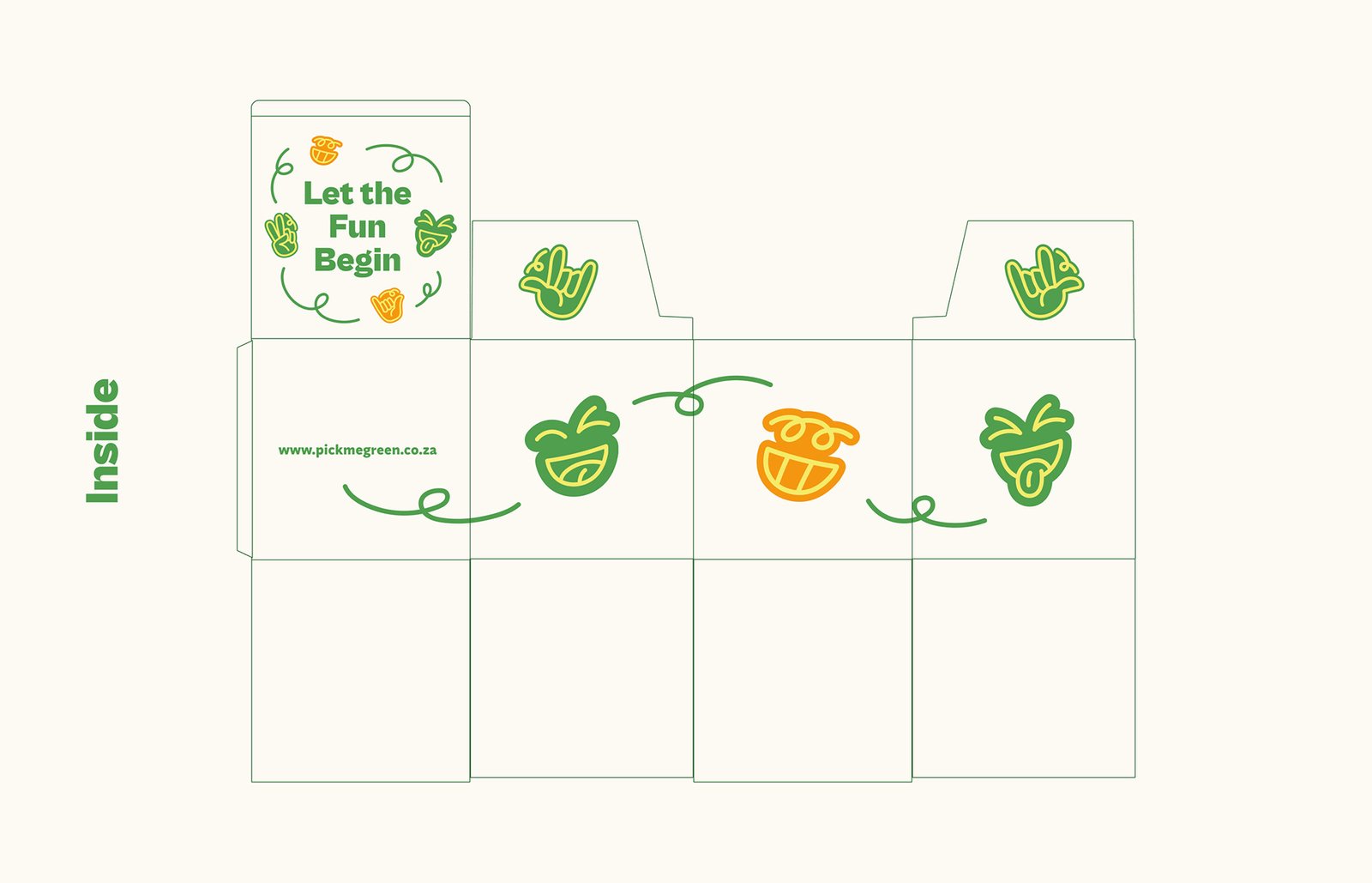 A fun and playful box design with illustrations and line work