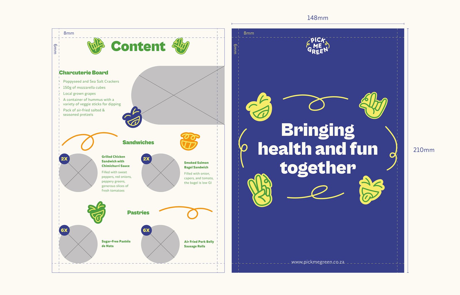 Fun and playful healthy food flyer template design