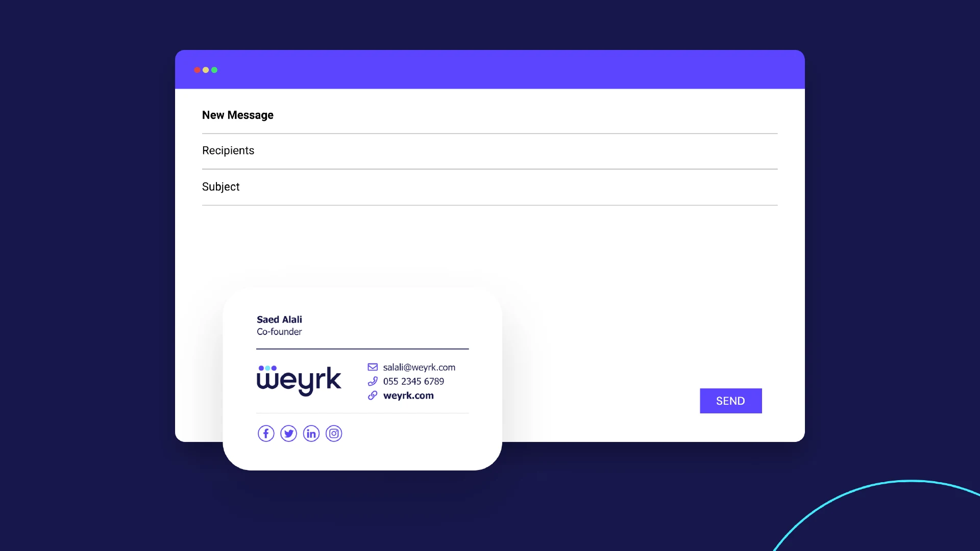 Weyrk email singature design